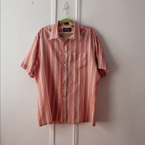 Vintage striped button down short sleeve shirt